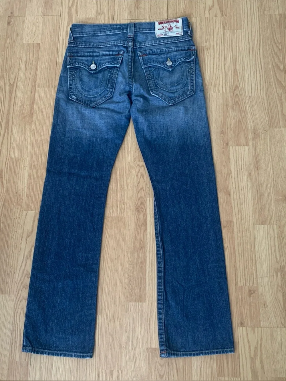 VTG True Religion Ricky Jeans 30 Flap Pockets Blue Medium Wash 100% cotton Y2K